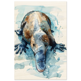 Aqua Explorer | Platypus | Modern watercolor - inspired animal art - 50x75 cm / 20x30″ - Wood Prints - 