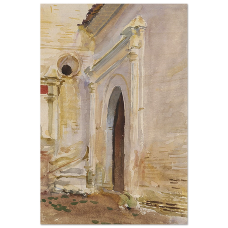 "Arched Doorway" by John Singer Sargent – Architectural Fine Art Print - Wood Prints - 30x45 cm / 12x18″ - 