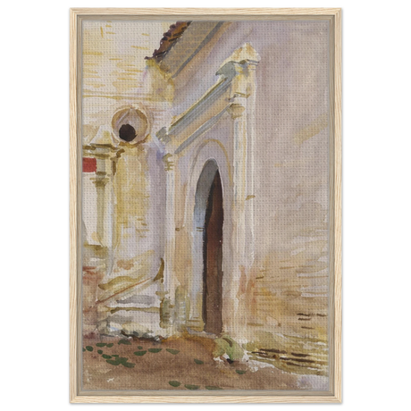 "Arched Doorway" by John Singer Sargent – Architectural Fine Art Print - Framed Canvas - 50x75 cm / 20x30″ - Wood frame