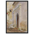 "Arched Doorway" by John Singer Sargent – Architectural Fine Art Print - Framed Canvas - 60x90 cm / 24x36″ - Black frame
