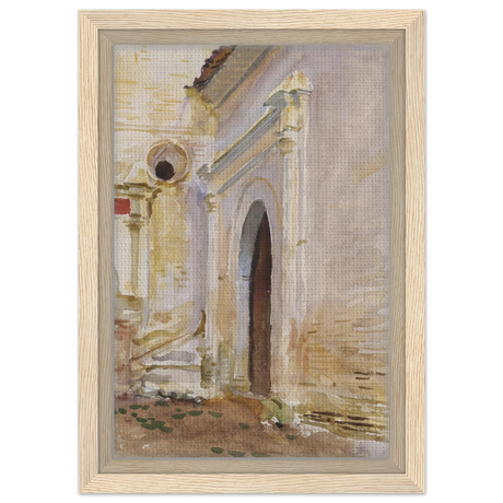 "Arched Doorway" by John Singer Sargent – Architectural Fine Art Print - Framed Canvas - 20x30 cm / 8x12″ - Wood frame