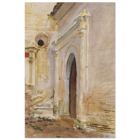 "Arched Doorway" by John Singer Sargent – Architectural Fine Art Print - Wood Prints - 20x30 cm / 8x12″ - 