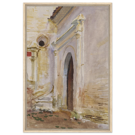 "Arched Doorway" by John Singer Sargent – Architectural Fine Art Print - Framed Canvas - 60x90 cm / 24x36″ - Wood frame