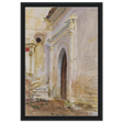 "Arched Doorway" by John Singer Sargent – Architectural Fine Art Print - Framed Canvas - 40x60 cm / 16x24″ - Black frame