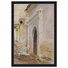 "Arched Doorway" by John Singer Sargent – Architectural Fine Art Print - Framed Canvas - 40x60 cm / 16x24″ - Black frame