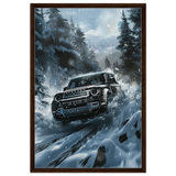 Arctic Conqueror – The Ultimate Off - Road Adventure | Range Rover collection Wall art print - Framed Canvas - 60x90 cm / 24x36″ - Dark wood frame