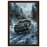 Arctic Conqueror – The Ultimate Off - Road Adventure | Range Rover collection Wall art print - Framed Canvas - 40x60 cm / 16x24″ - Dark wood frame