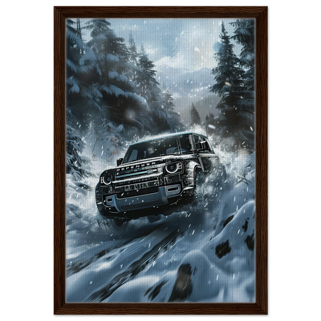 Arctic Conqueror – The Ultimate Off - Road Adventure | Range Rover collection Wall art print - Framed Canvas - 40x60 cm / 16x24″ - Dark wood frame