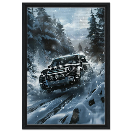 Arctic Conqueror – The Ultimate Off - Road Adventure | Range Rover collection Wall art print - Framed Canvas - 40x60 cm / 16x24″ - Black frame