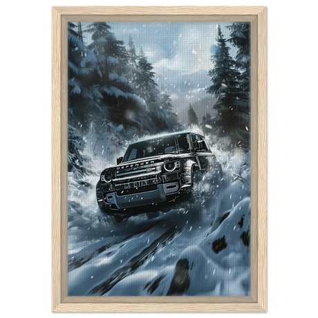 Arctic Conqueror – The Ultimate Off - Road Adventure | Range Rover collection Wall art print - Framed Canvas - 30x45 cm / 12x18″ - Wood frame