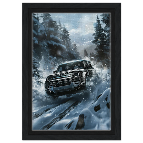 Arctic Conqueror – The Ultimate Off - Road Adventure | Range Rover collection Wall art print - Framed Canvas - 20x30 cm / 8x12″ - Black frame