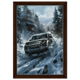 Arctic Conqueror – The Ultimate Off - Road Adventure | Range Rover collection Wall art print - Framed Canvas - 30x45 cm / 12x18″ - Dark wood frame