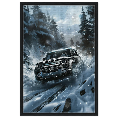 Arctic Conqueror – The Ultimate Off - Road Adventure | Range Rover collection Wall art print - Framed Canvas - 60x90 cm / 24x36″ - Black frame