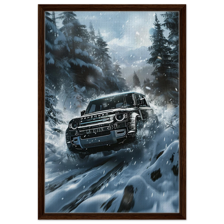 Arctic Conqueror – The Ultimate Off - Road Adventure | Range Rover collection Wall art print - Framed Canvas - 50x75 cm / 20x30″ - Dark wood frame