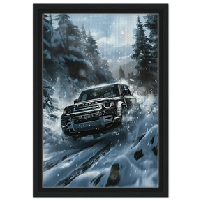 Arctic Conqueror – The Ultimate Off - Road Adventure | Range Rover collection Wall art print - Framed Canvas - 30x45 cm / 12x18″ - Black frame