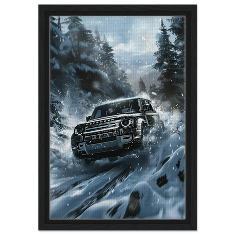 Arctic Conqueror – The Ultimate Off - Road Adventure | Range Rover collection Wall art print - Framed Canvas - 30x45 cm / 12x18″ - Black frame