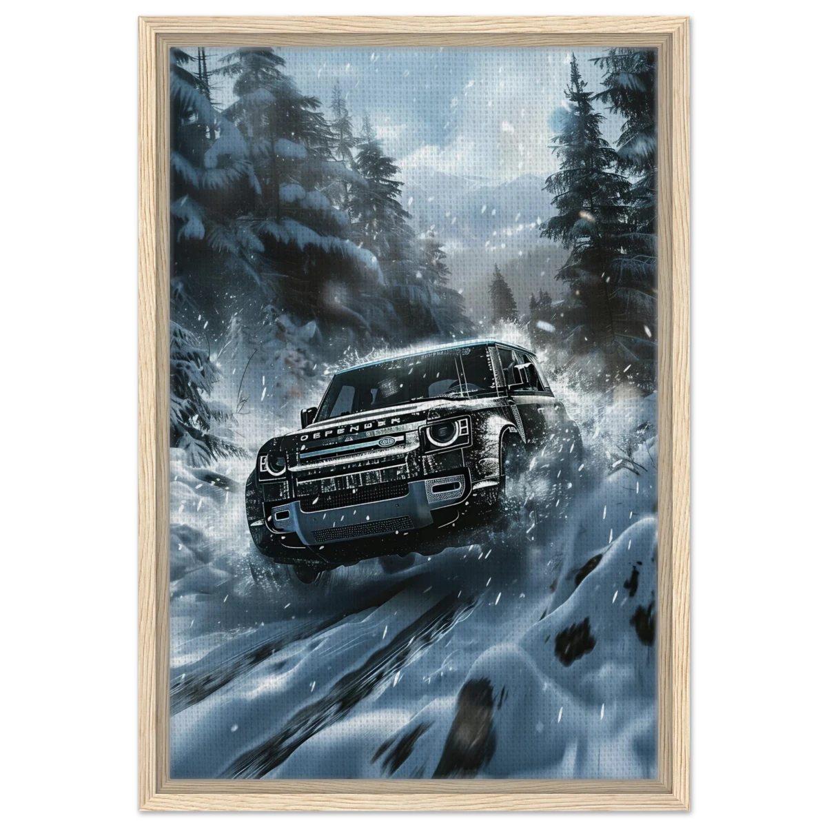 Arctic Conqueror – The Ultimate Off - Road Adventure | Range Rover collection Wall art print - Framed Canvas - 40x60 cm / 16x24″ - Wood frame