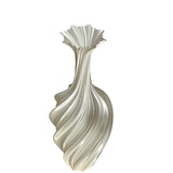 Artistic Twisted Metal Vase – Modern Abstract Retro Flower Arrangement Decor - White - 
