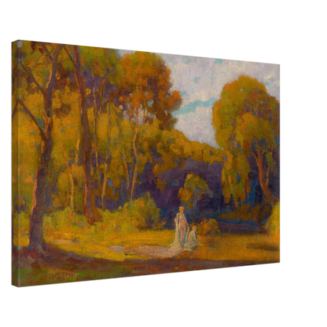 "At Sunset" by Lajos Csordák – Impressionist Landscape Wall Art Print - Canvas - 50x75 cm / 20x30″ - 