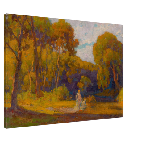 "At Sunset" by Lajos Csordák – Impressionist Landscape Wall Art Print - Canvas - 70x100 cm / 28x40″ - 