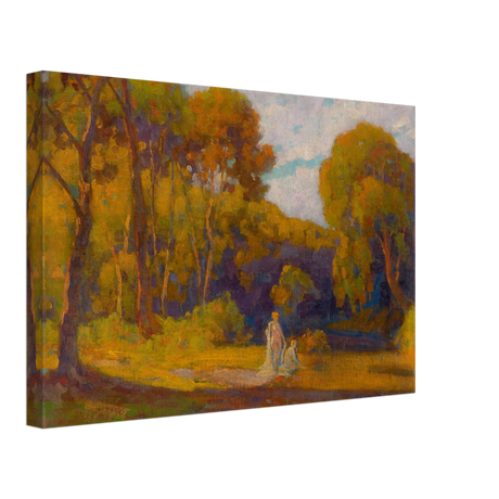 "At Sunset" by Lajos Csordák – Impressionist Landscape Wall Art Print - Canvas - 30x45 cm / 12x18″ - 