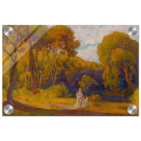 "At Sunset" by Lajos Csordák – Impressionist Landscape Wall Art Print - Acrylic Print - 20x30 cm / 8x12″ - 