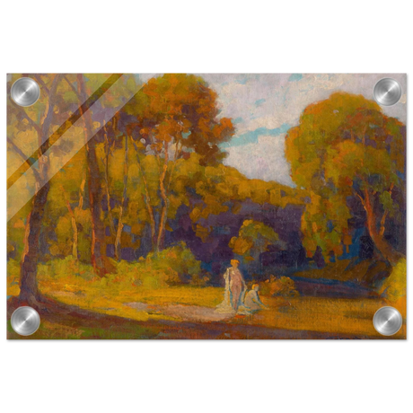 "At Sunset" by Lajos Csordák – Impressionist Landscape Wall Art Print - Acrylic Print - 20x30 cm / 8x12″ - 
