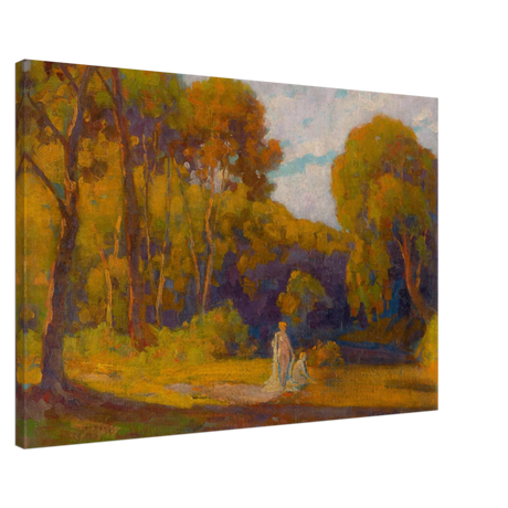 "At Sunset" by Lajos Csordák – Impressionist Landscape Wall Art Print - Canvas - 60x90 cm / 24x36″ - 
