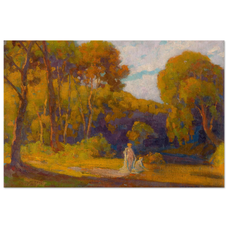 "At Sunset" by Lajos Csordák – Impressionist Landscape Wall Art Print - Fine Art Poster - 30x45 cm / 12x18″ - 
