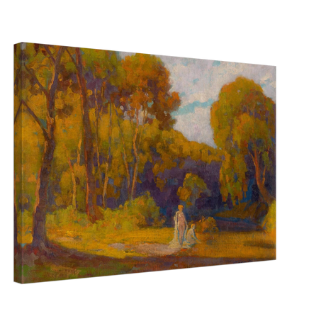 "At Sunset" by Lajos Csordák – Impressionist Landscape Wall Art Print - Canvas - 40x60 cm / 16x24″ - 