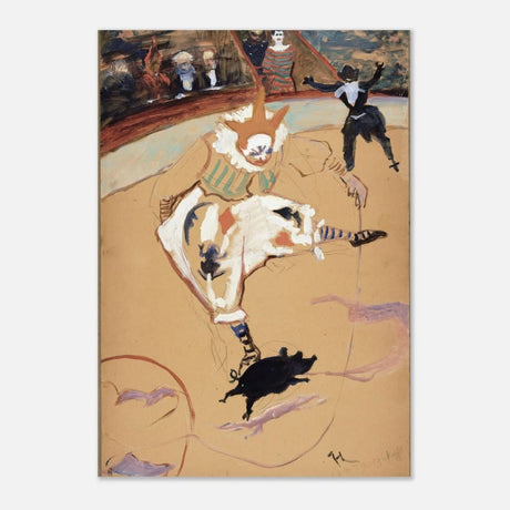 At the Circus Fernando: Medrano with a Piglet by Henri de Toulouse - Lautrec - Aluminum Print - 70x100 cm / 28x40″ - 
