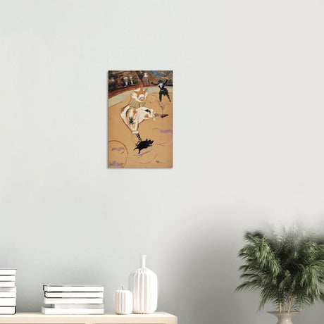 At the Circus Fernando: Medrano with a Piglet by Henri de Toulouse - Lautrec - Wood Prints - 30x45 cm / 12x18″ - 10 mm