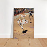 At the Circus Fernando: Medrano with a Piglet by Henri de Toulouse - Lautrec - Brushed Aluminum Print - 40x60 cm / 16x24″ - 