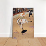 At the Circus Fernando: Medrano with a Piglet by Henri de Toulouse - Lautrec - Brushed Aluminum Print - 70x100 cm / 28x40″ - 