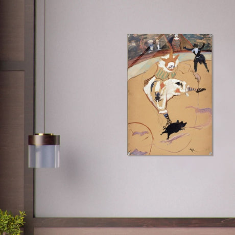 At the Circus Fernando: Medrano with a Piglet by Henri de Toulouse - Lautrec - Acrylic Print - 70x100 cm / 28x40″ - 