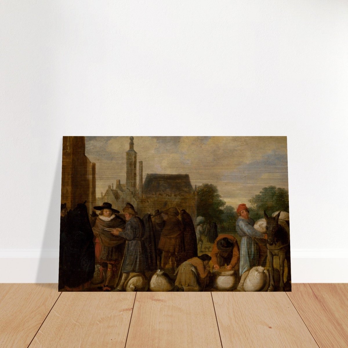 At the Market by Sybrand van Beest | Vintage Wall art print - Brushed Aluminum Print - 50x75 cm / 20x30″ - 