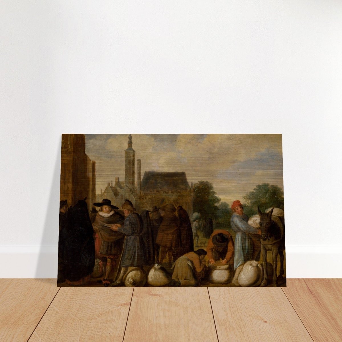 At the Market by Sybrand van Beest | Vintage Wall art print - Brushed Aluminum Print - 60x90 cm / 24x36″ - 
