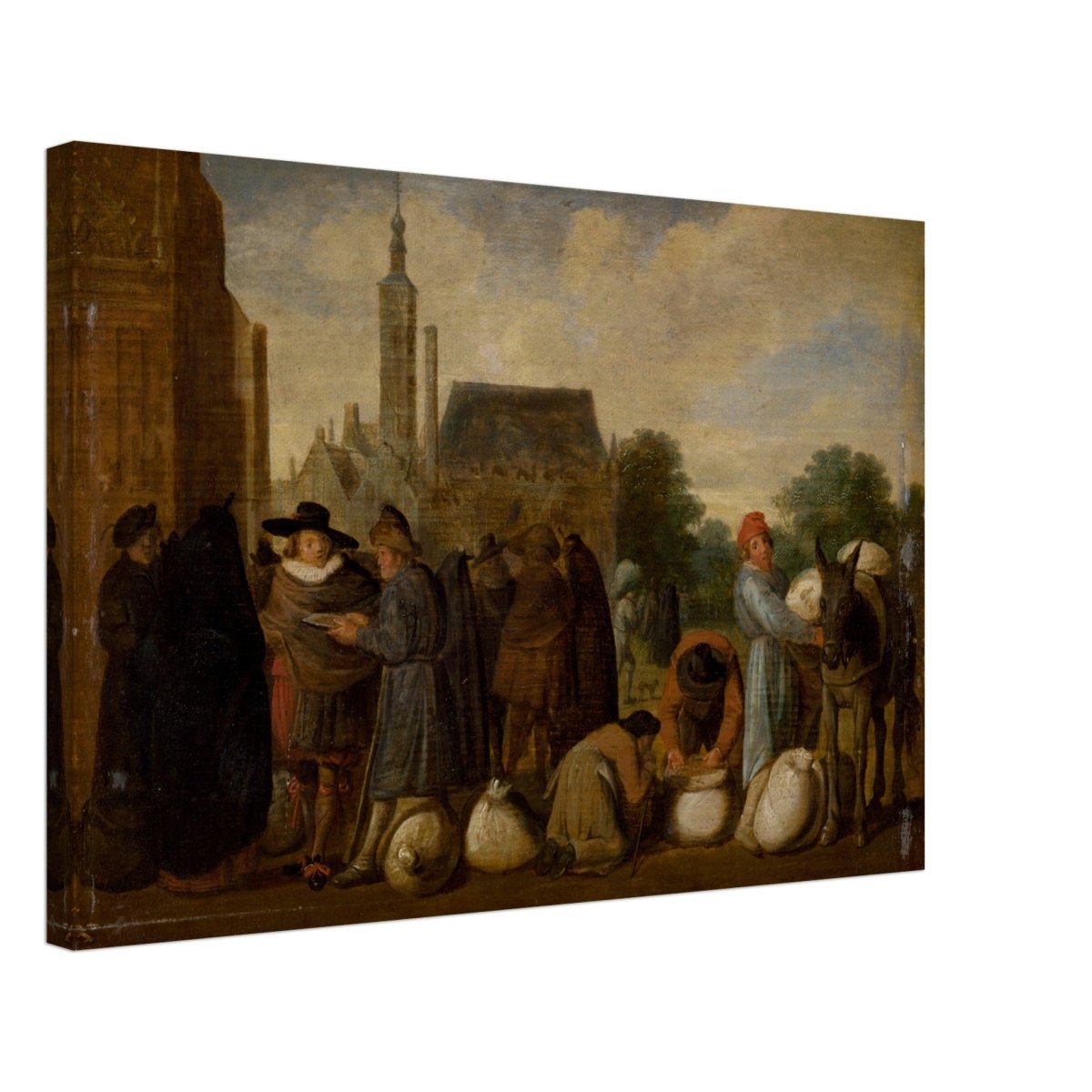 At the Market by Sybrand van Beest | Vintage Wall art print - Canvas - 40x60 cm / 16x24″ - 