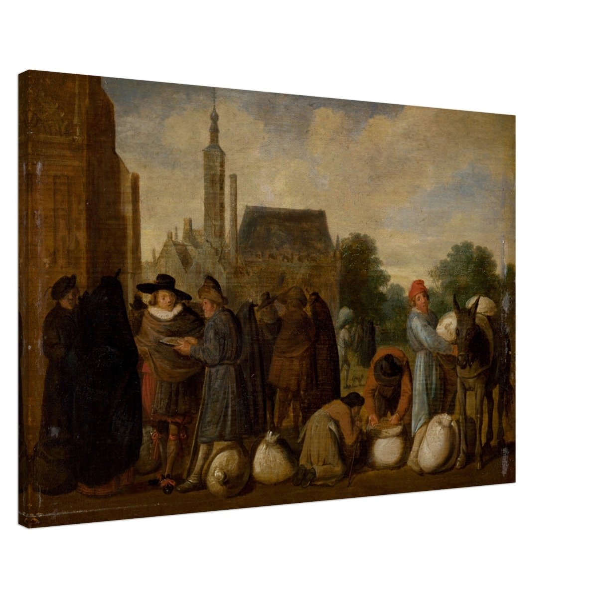 At the Market by Sybrand van Beest | Vintage Wall art print - Canvas - 60x90 cm / 24x36″ - 