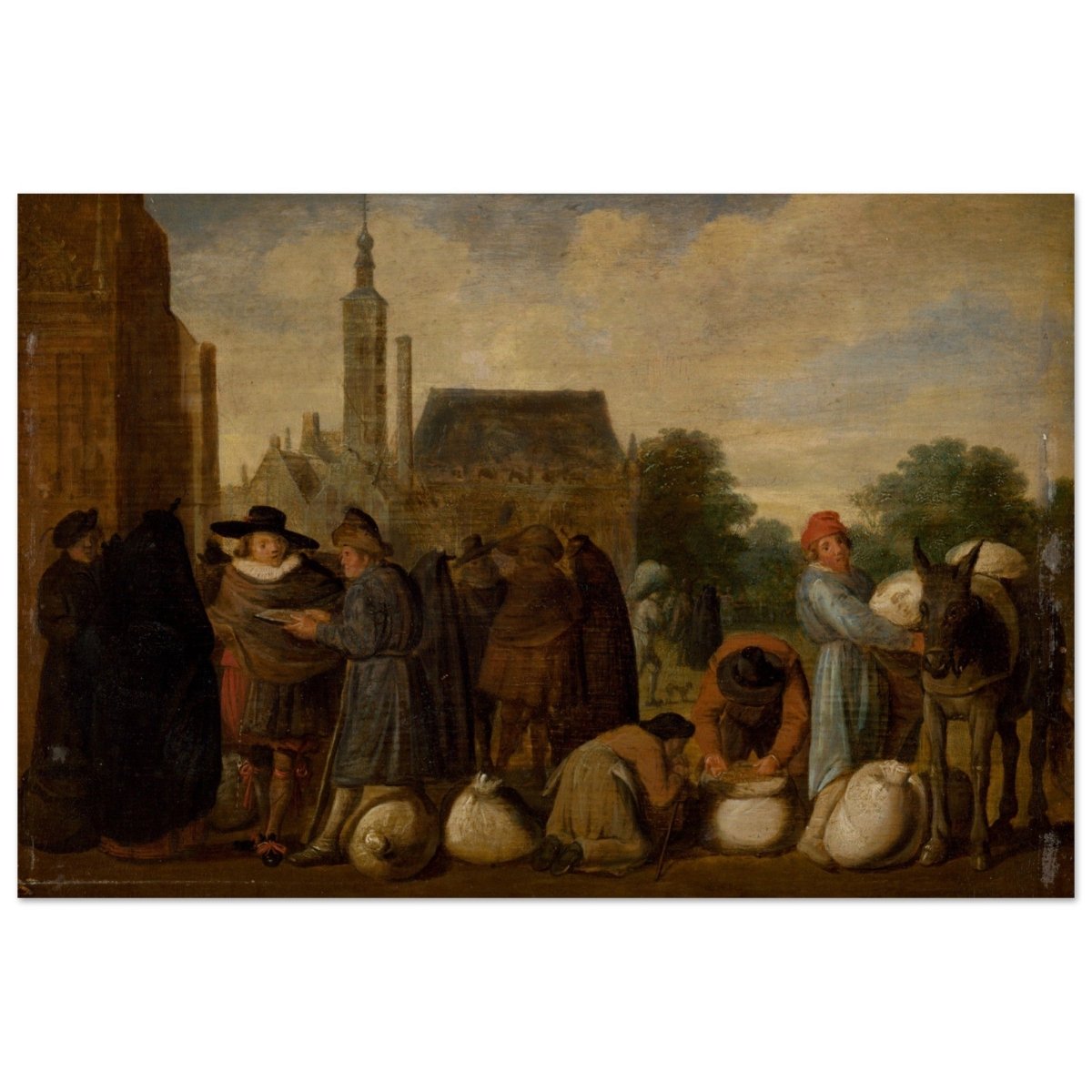 At the Market by Sybrand van Beest | Vintage Wall art print - Wood Prints - 50x75 cm / 20x30″ - 