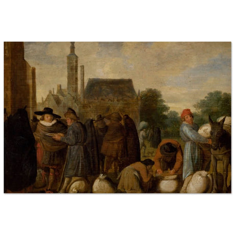 At the Market by Sybrand van Beest | Vintage Wall art print - Aluminum Print - 40x60 cm / 16x24″ - 