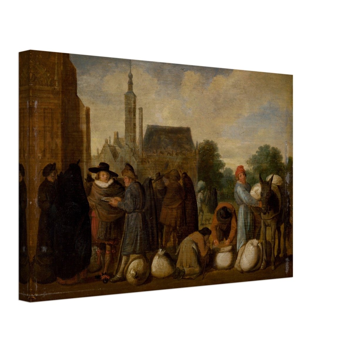 At the Market by Sybrand van Beest | Vintage Wall art print - Canvas - 30x45 cm / 12x18″ - 