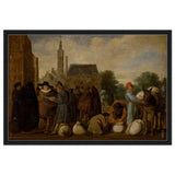 At the Market by Sybrand van Beest | Vintage Wall art print - Framed Canvas - 60x90 cm / 24x36″ - Black frame