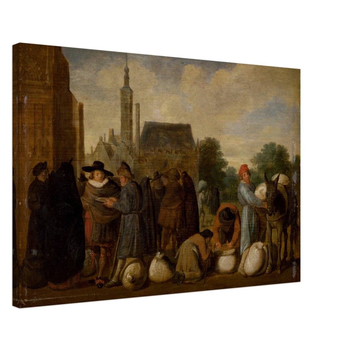 At the Market by Sybrand van Beest | Vintage Wall art print - Canvas - 50x75 cm / 20x30″ - 