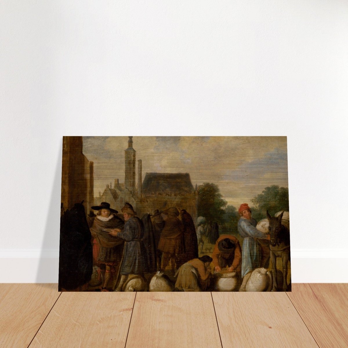 At the Market by Sybrand van Beest | Vintage Wall art print - Brushed Aluminum Print - 40x60 cm / 16x24″ - 