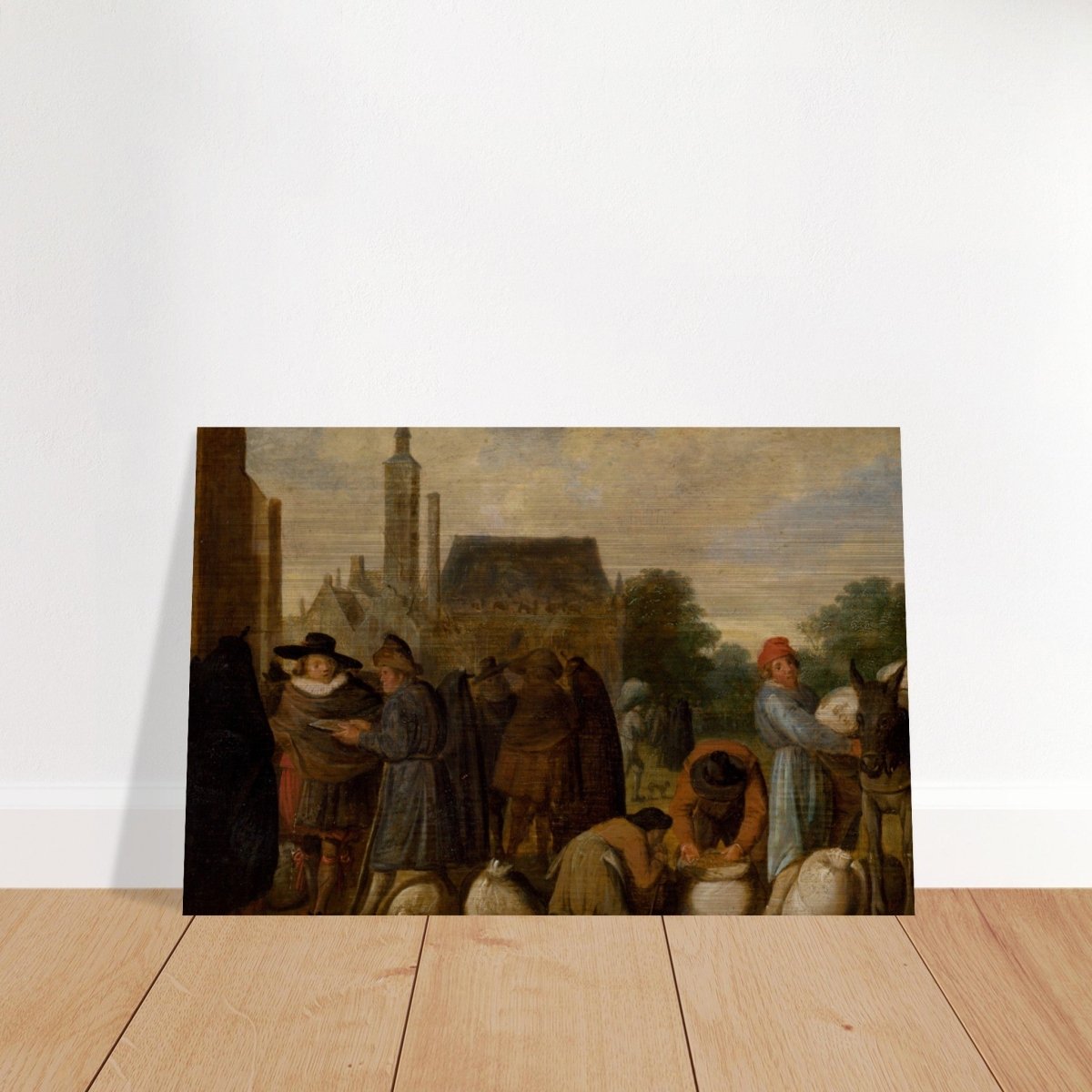 At the Market by Sybrand van Beest | Vintage Wall art print - Brushed Aluminum Print - 30x45 cm / 12x18″ - 
