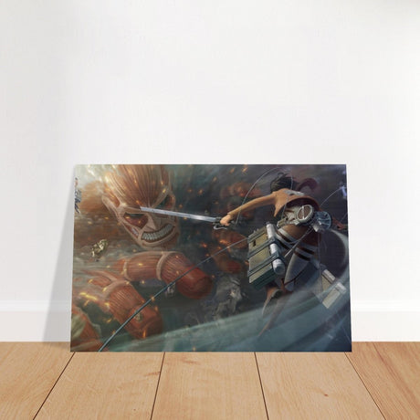 Attack on Titan: Colossal Clash | Wall art Print - 40x60 cm / 16x24″ - Brushed Aluminum Print - 