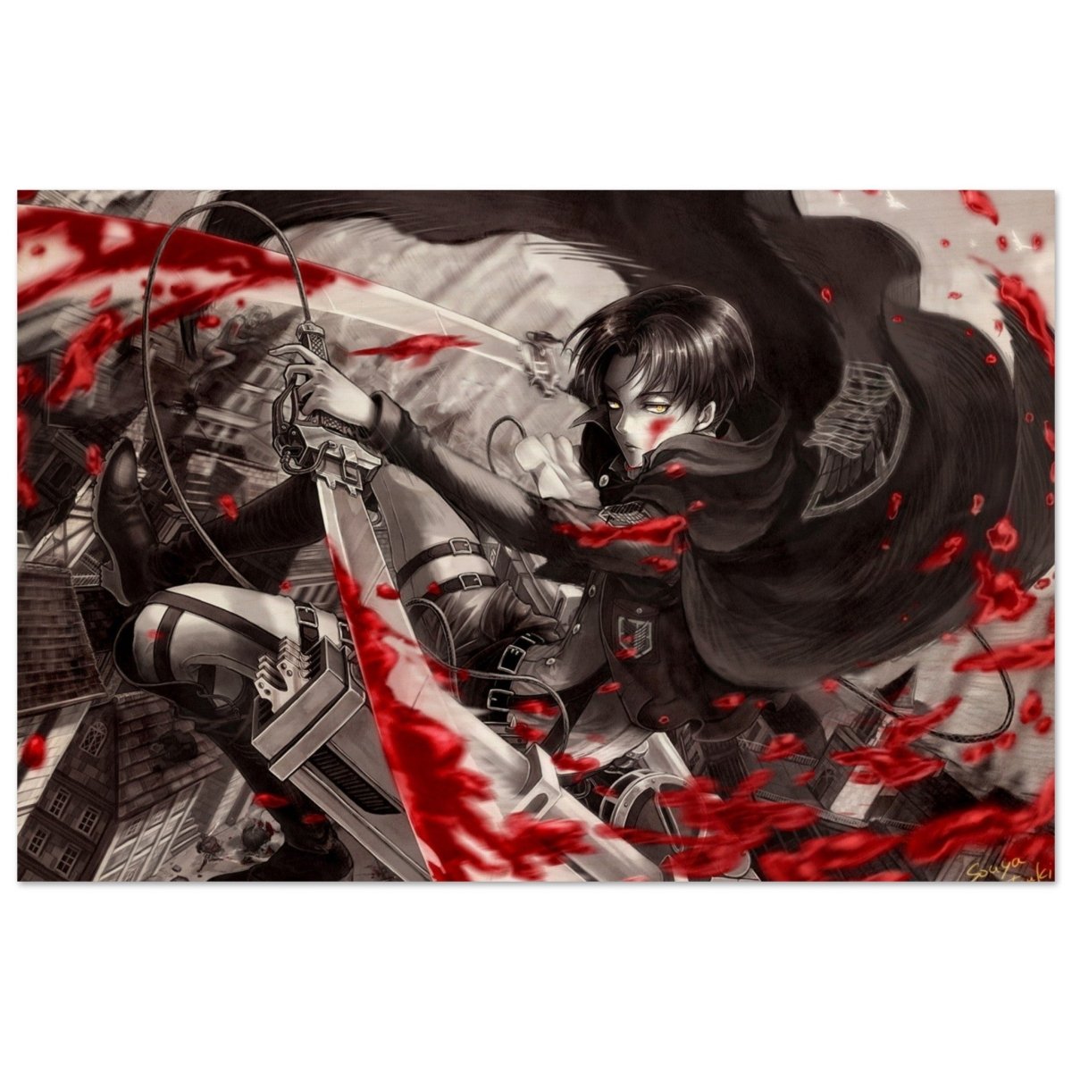 Attack on Titan: Crimson Strike | wall art print - 30x45 cm / 12x18″ - Wood Prints - 