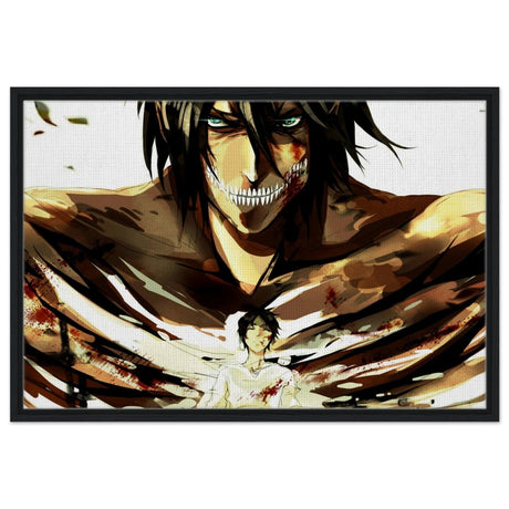 Attack on Titan: Titan’s Wrath - 60x90 cm / 24x36″ - Framed Canvas - Black frame