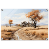 Autumn Homestead – Rustic Countryside Landscape Wall Art Print - Acrylic Print - 30x45 cm / 12x18″ - 